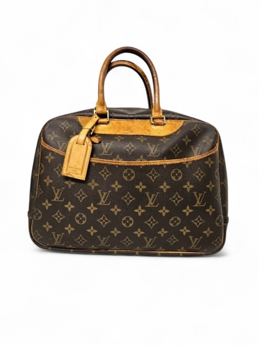 Louis Vuitton Deauville 1998 Monogram Handbag In Brown Canvas And Leather